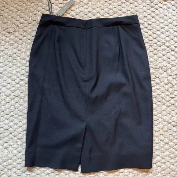 J Crew Size 4 Black Skirt Wool Super 120's - Picture 4 of 5